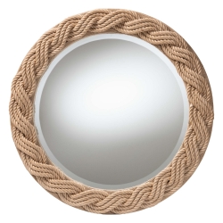bali & pari Romana Braided Rope Mirror - Coastal Mirror with Woven Jute Accents for Farmhouse, Boho Wall Decor, Beach House